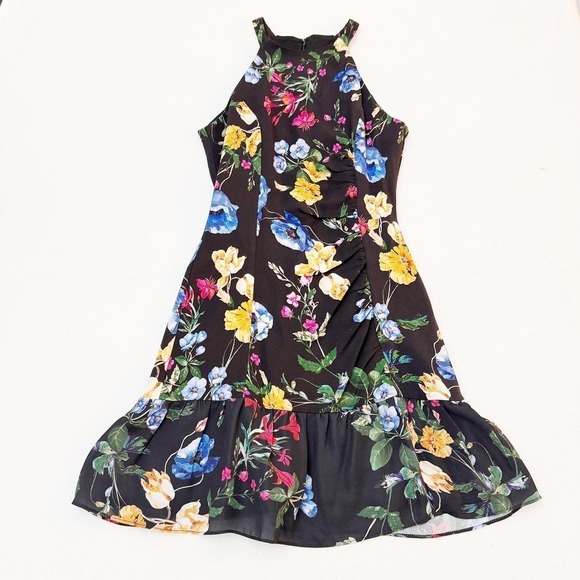 Parker Bella Floral Print Flounce Skirted Mini Dress Size 0 - Picture 1 of 7
